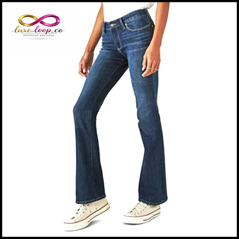 Mid Rise Bootcut Jeans, Classic Fit, Stretch Denim, Size 27 - Picture 2 of 7